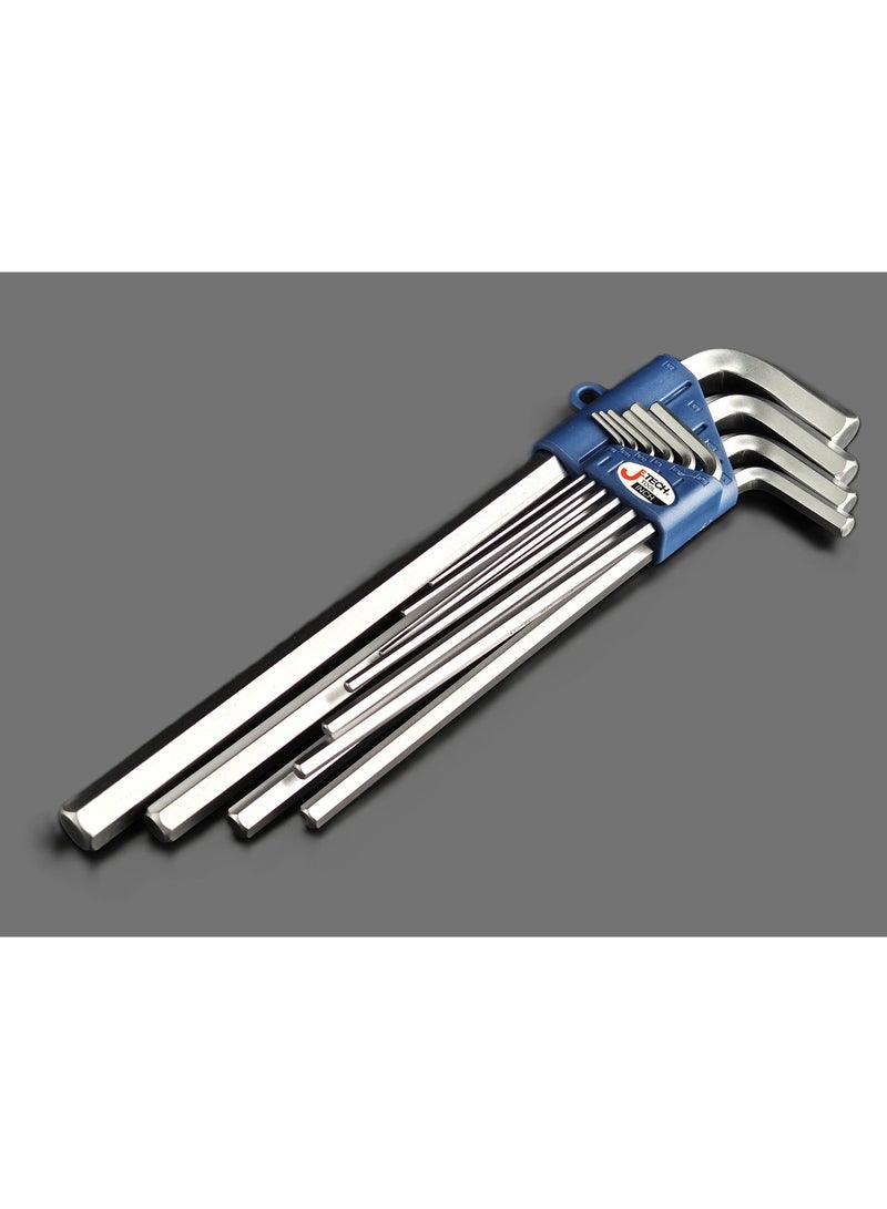 Jetechtool 10-Piece Hex Key Wrench Set, SAE, Heat-Treated, L-Style, Flat, Premium Alloy Steel with Chrome Finish, 1/6-inch to 1/2-Inch Large Allen Key Set - PL-C10IN - Image 2