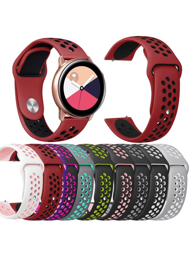 Generic - For Samsung Galaxy Watch Active Smart Watch Nike Two-Tone Silicone Strap-Color:White Powder L Code - Image 1