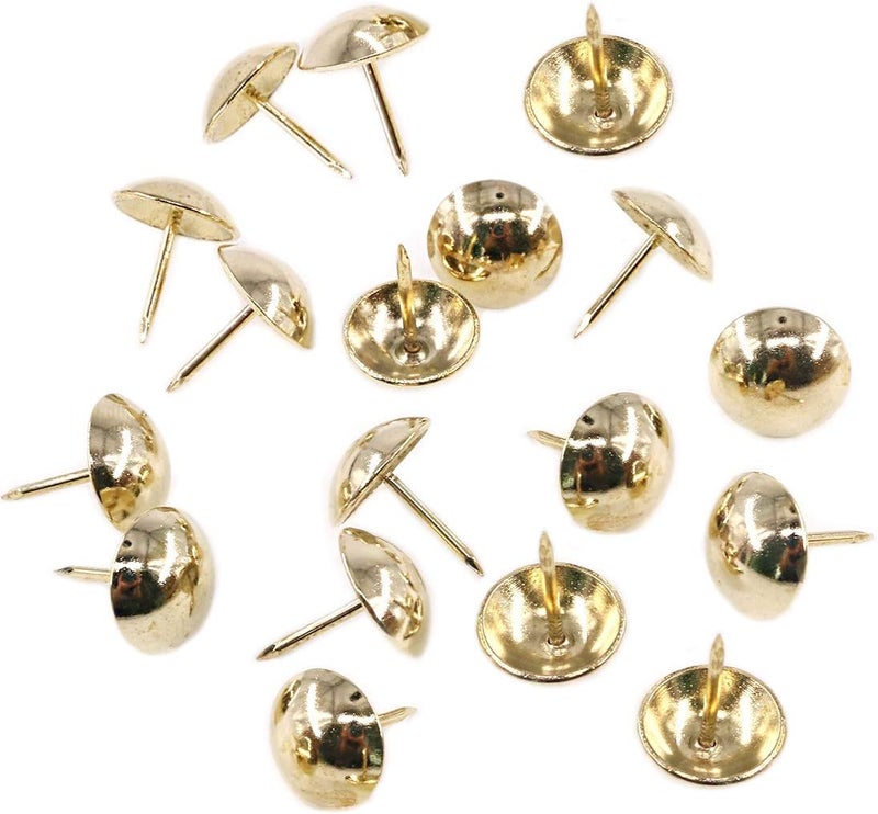 Keadic 250Pcs 5/8" (16mm) Antique Upholstery Tacks Furniture Nails Pins Kit for Upholstered Furniture Cork Board or DIY Projects - Gold - Image 5