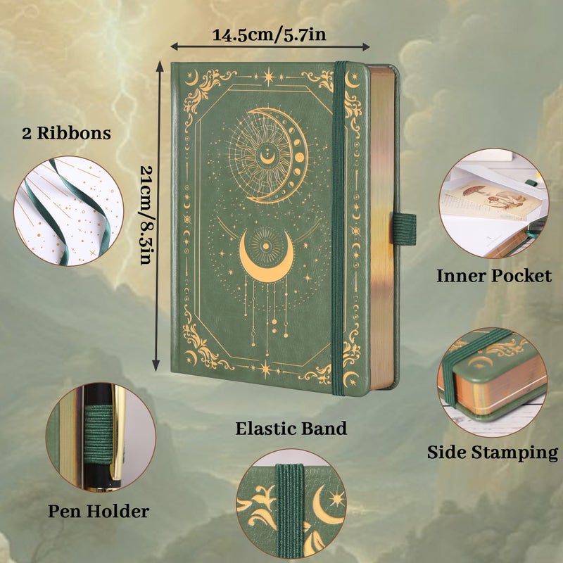 TIEFOSSI Lined Journal for Women Men, Vintage Notebooks with Bookmarks, Hardcover A5 College Ruled Notebook 316 Numbered Pages for Writing, Daily Journal for Work School, Note Taking - Image 2