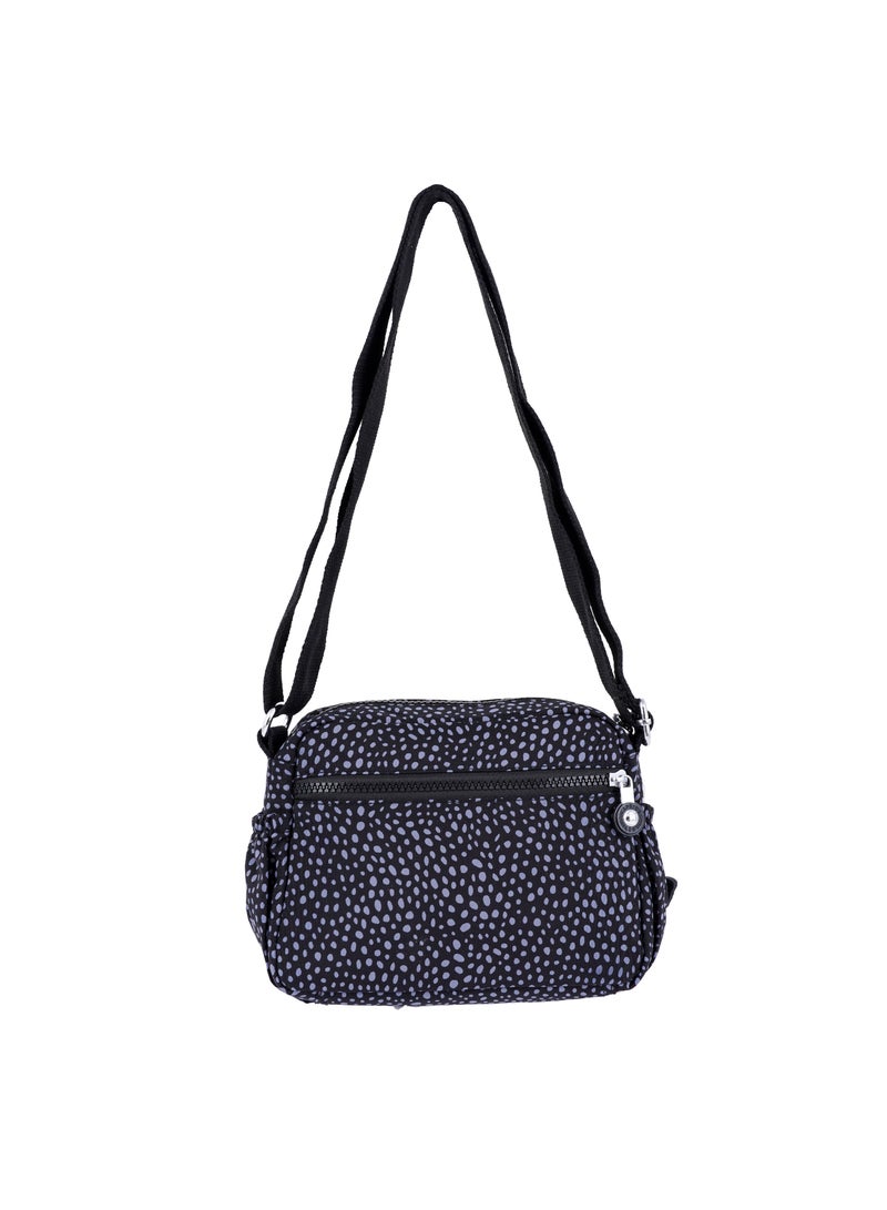 CAPRICE COLLECTION Crossbody Small Bag Unisex – Waterproof Nylon, Lightweight & Compact, Polka Dot Grey - Image 2