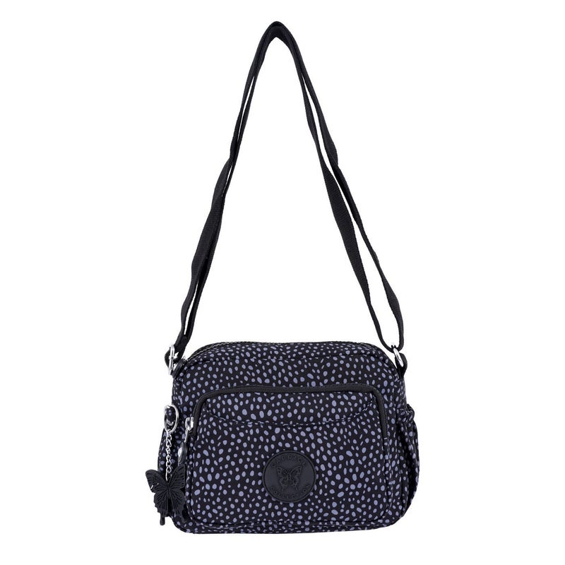 CAPRICE COLLECTION Unisex Small Crossbody Bag – Black , Compact, Water-Resistant Nylon, 3L - Image 1