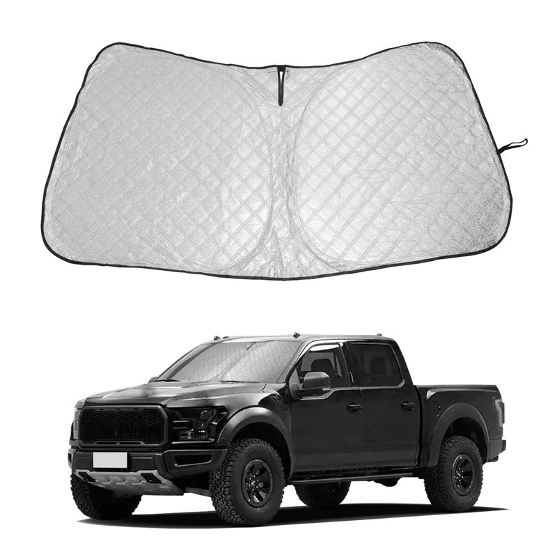 SENSHINE Car Windshield Sun Shade for 20152020 Ford F150 Lariat King Ranch Platinum XL XLT Limited Raptor Accessories Upgrade Foldable Front Windshield Sunshade Custom Fit Sun Blocker