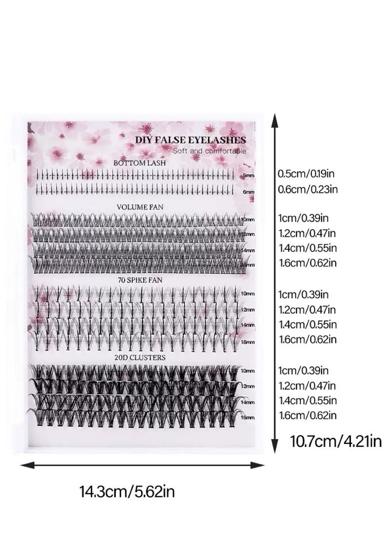 BOSART 404 Clusters Large Capacity DIY False Eyelash Set, 10-16mm Segmental Single Clusters for Eyelash Extension,5-6mm Natural Dense and Realistic Mixed Style Lower Lashes, Wispy Lashes Kit for Beginners. - Image 3