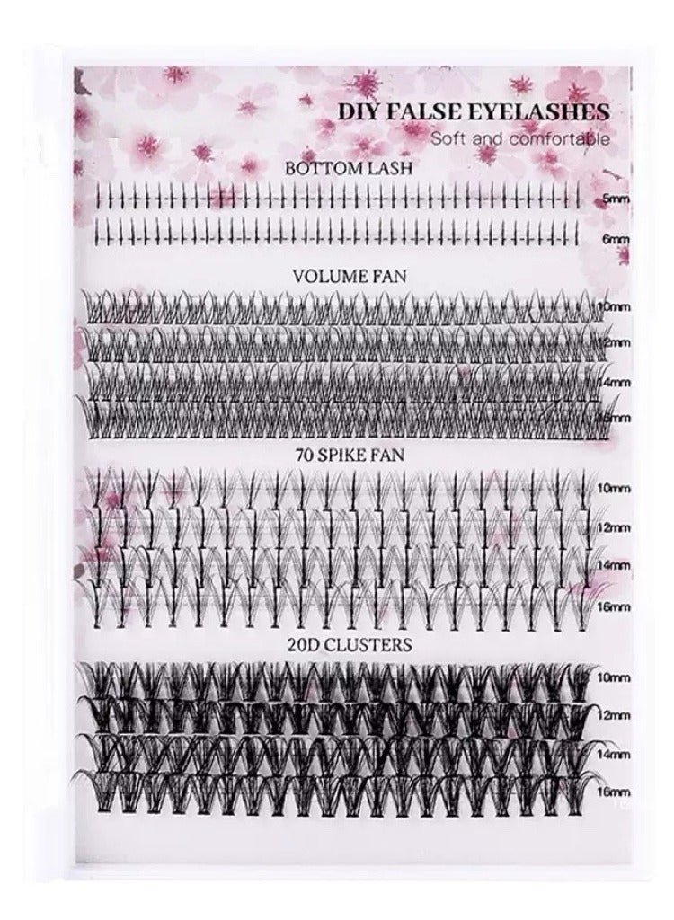 BOSART 404 Clusters Large Capacity DIY False Eyelash Set, 10-16mm Segmental Single Clusters for Eyelash Extension,5-6mm Natural Dense and Realistic Mixed Style Lower Lashes, Wispy Lashes Kit for Beginners. - Image 4