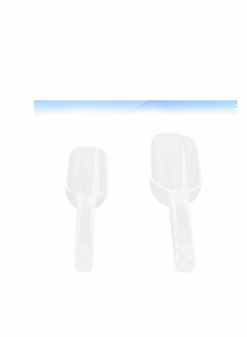 KASTWAVE Clear Shovel Scoop, 2 Pack Ice Scoop Food Serving Clear Shovel Scoop Multifunctional Sweets Spoon Scoop for Kitchen Wedding Party (Small, Large) - Image 1