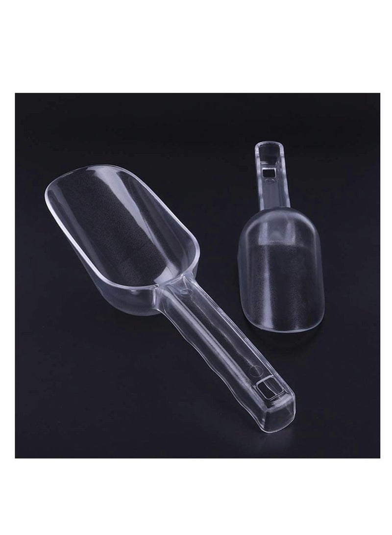 KASTWAVE Clear Shovel Scoop, 2 Pack Ice Scoop Food Serving Clear Shovel Scoop Multifunctional Sweets Spoon Scoop for Kitchen Wedding Party (Small, Large) - Image 5