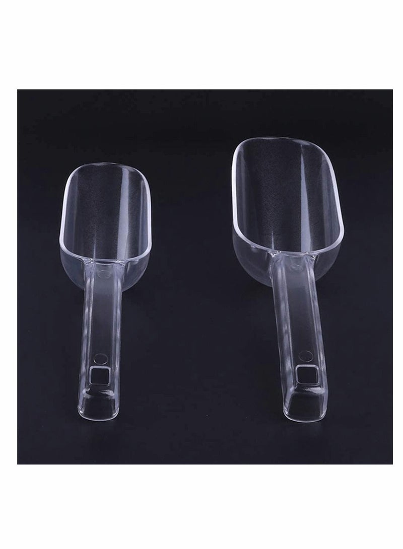 KASTWAVE Clear Shovel Scoop, 2 Pack Ice Scoop Food Serving Clear Shovel Scoop Multifunctional Sweets Spoon Scoop for Kitchen Wedding Party (Small, Large) - Image 3