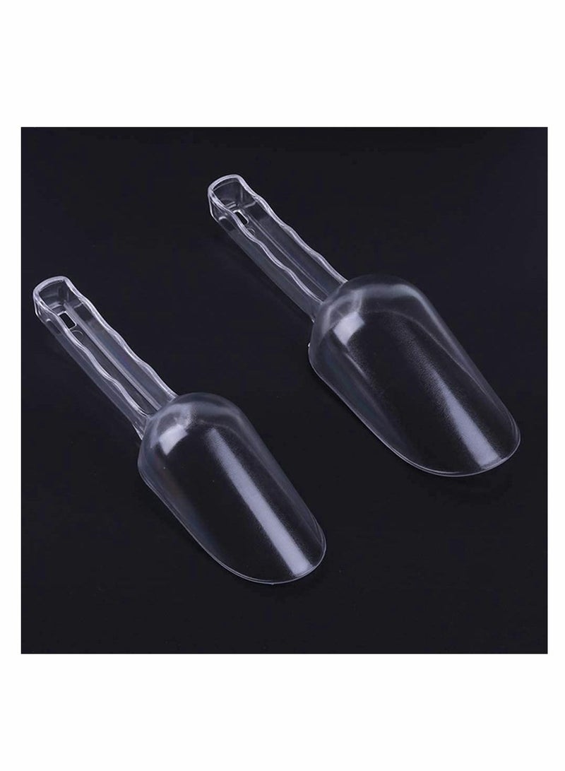 KASTWAVE Clear Shovel Scoop, 2 Pack Ice Scoop Food Serving Clear Shovel Scoop Multifunctional Sweets Spoon Scoop for Kitchen Wedding Party (Small, Large) - Image 2
