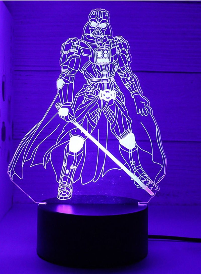 Loquat مصباح هدية LED ليلي ثلاثي الأبعاد من Star Wars مزود بجهاز تحكم عن بعد يعمل باللمس USB و16 لونًا