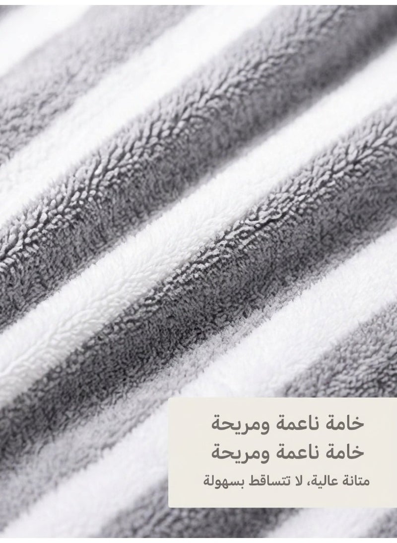 Hirospace 2Pcs Adult Bath Towel Set With Face Towel, Quik Dry Coral Fleece Beach Towels For Man and Woman(35*75cm+70*140cm) - Image 3