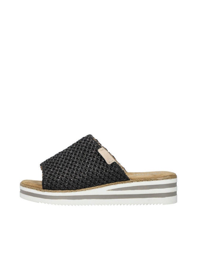 rieker صنادل ريكير النسائية الكاجوال V0269-00 موريليا سوداء 116-1141 - Image 3