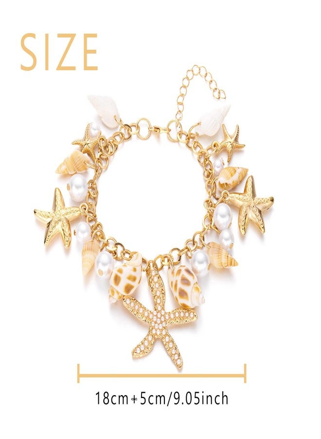 Waeceip Beach Ankle Bracelets For Women Summer Boho Anklets For Women Seashell Beaded Anklets Summer Jewelry Beach Vacation Accessories Hawaiian Gifts (starfish with 1) - Image 2
