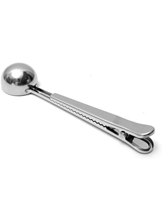 Rubik Measuring Dig Spoon With Bag Sealing Clip, Stainless Steel Tablespoon Scoop For Coffee, Milk Powder, Seasoning, Spices - Image 4