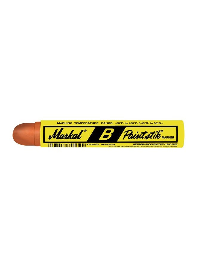 Markal 80224 B Paintstik Solid Paint Ambient Surface Marker, Orange (Pack of 12) - Image 1