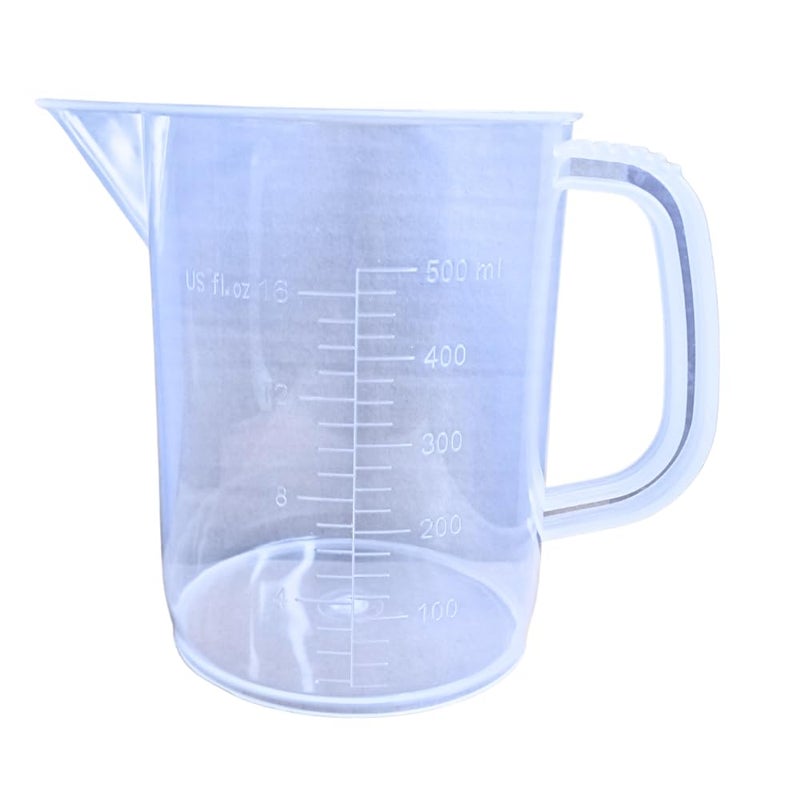 AANIJ AANIJ Plastic Transparent Measuring Jug Short Form or Euro Design 500 ml for Measuring Solids and Liquids 500 ml Pack of 2  - Image 1