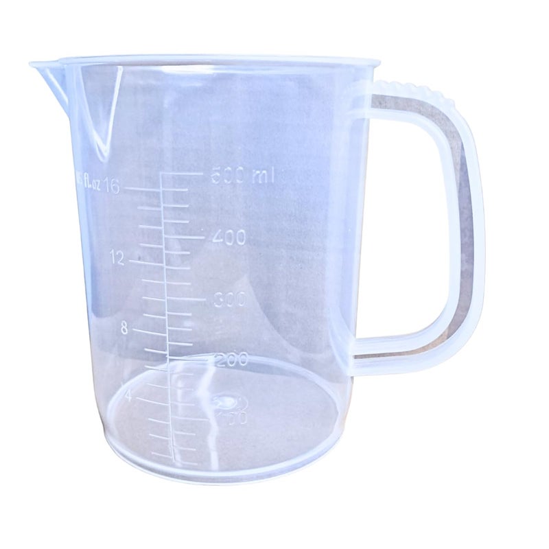 AANIJ AANIJ Plastic Transparent Measuring Jug Short Form or Euro Design 500 ml for Measuring Solids and Liquids 500 ml Pack of 2  - Image 4