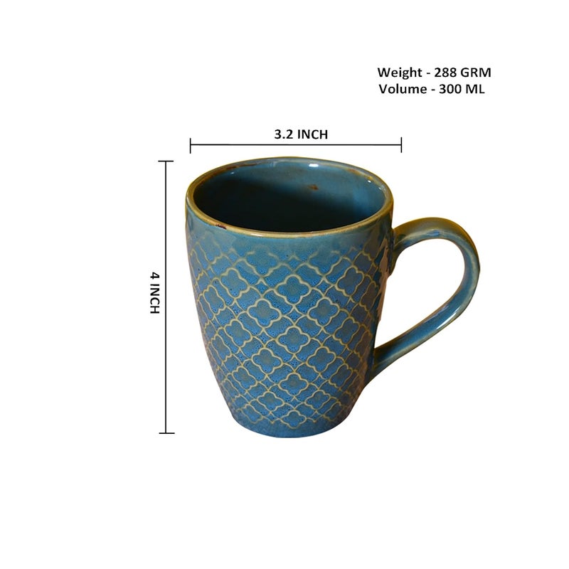 Kunhar Ceramic Milk Mugs Muted Blues 2 Pieces Blue Bayoux 300ml - Image 2