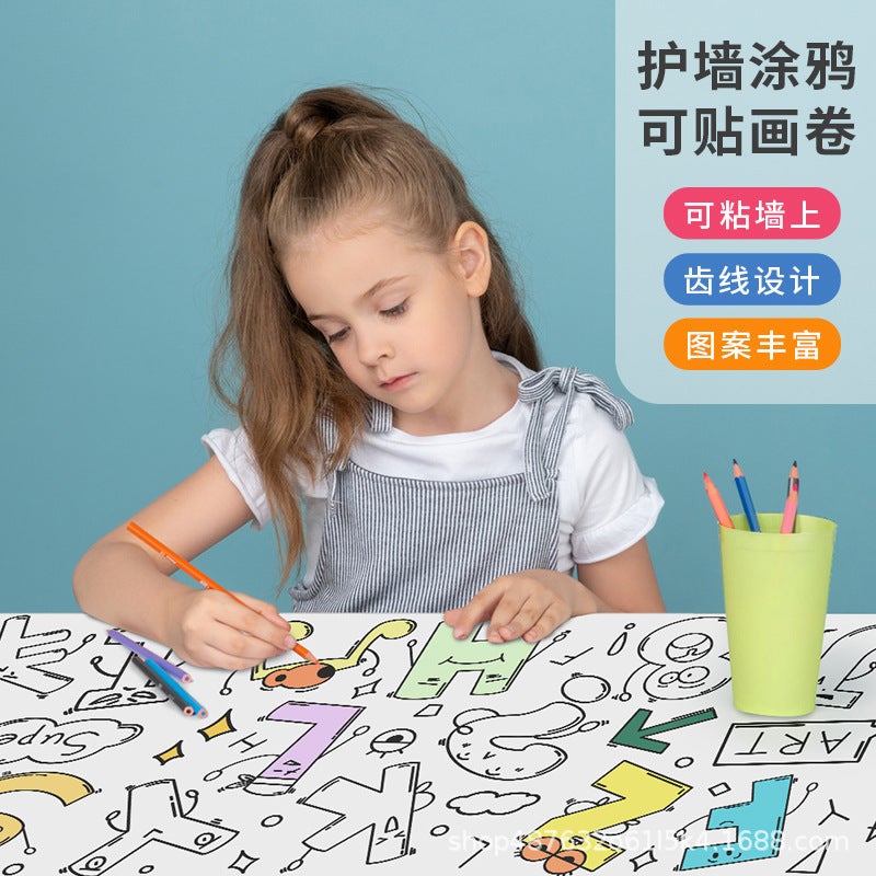 Children'S Diy Graffiti Scroll, Non-Staining Walls, Baby Enlightenment Toys, Early Education Coloring Painting Cloth, Watercolor Painting - Image 4