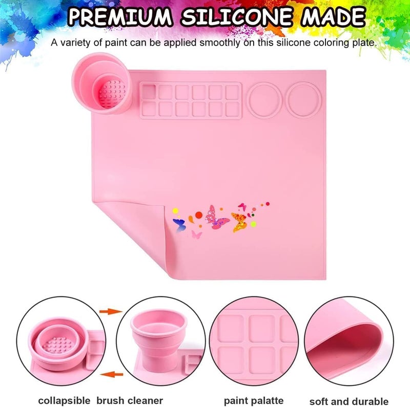 MIJILIX Creator Painting Mat Silicone Craft Mat for Painting Play Doh and Clay for Kids Nonstick Silicone Sheet for Resin Jewelry Casting Painting Mat for Kids and Children (43 * 38cm) - Image 5