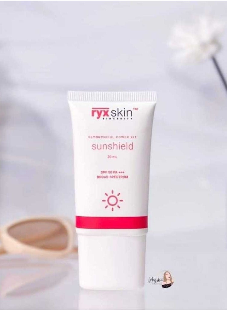 ryxskin sincerity - Sunshield SPF 50++, Ultimate Sunscreen for Women, Perfect Sun Cream Moisturizer, Everyday SPF Protection, Barrier-Boosting, Hydrating, and Makeup Primer, 20ml. - Image 1