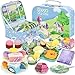 PRE-WORLD Tea Party Set for Little Girls50PCS Princess Horse Tea Time Toy Including Food Sweet Treats PlaysetsTeapot Tray CakeTablecloth  Carrying CaseKids Kitchen Pretend Play for Girls Boys Age 3 4 5 6 - Image 4
