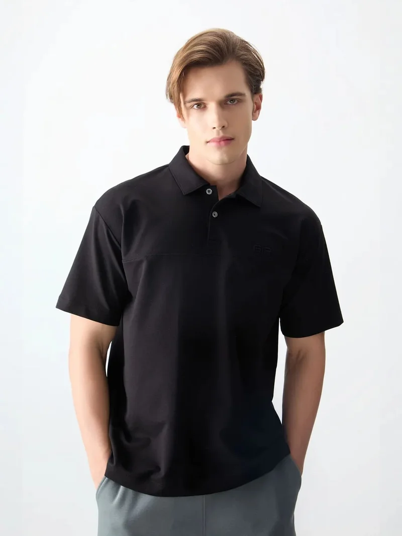 تومي لايف TOMMY Oversized Polo Collar T-Shirt