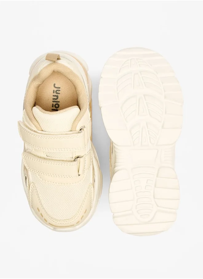 جونيورز Boys Panelled Sneakers with Hook and Loop Closure