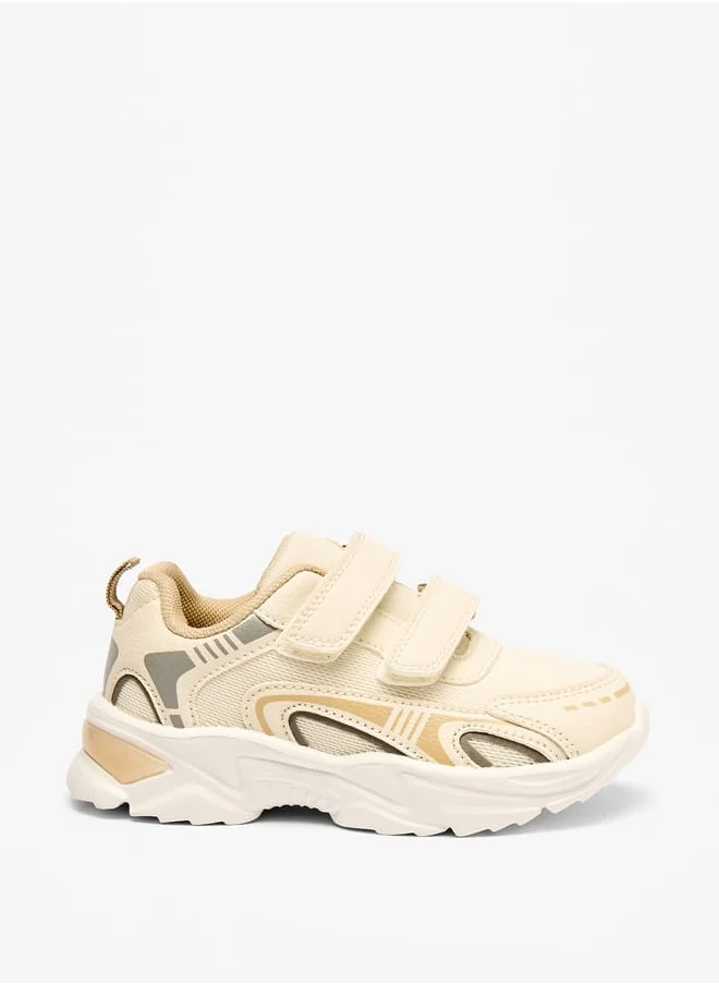 جونيورز Boys Panelled Sneakers with Hook and Loop Closure