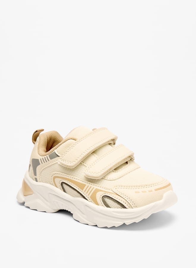 JUNIORS Boys Panelled Sneakers with Hook and Loop Closure  - Image 1