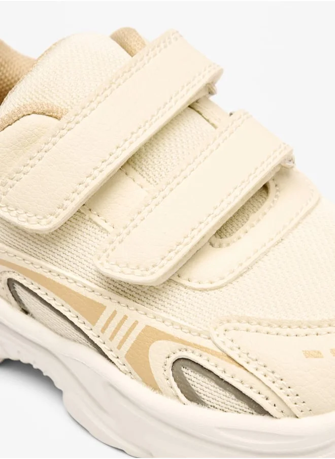 جونيورز Boys Panelled Sneakers with Hook and Loop Closure