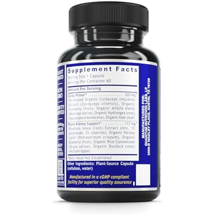 Quantum Nutrition Labs Kidney Support - Kidney Health Supplement, Natural Antioxidant Support for Men and Women with Cranberry, Rhodiola Rosea, and Parsley - 60 Vegetarian Capsules - Image 2