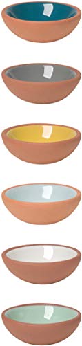 Now Designs Terracotta Pinch Bowl Set, Soy Sauce Dish, Set of 6, 1 oz, Multicolor - Image 1