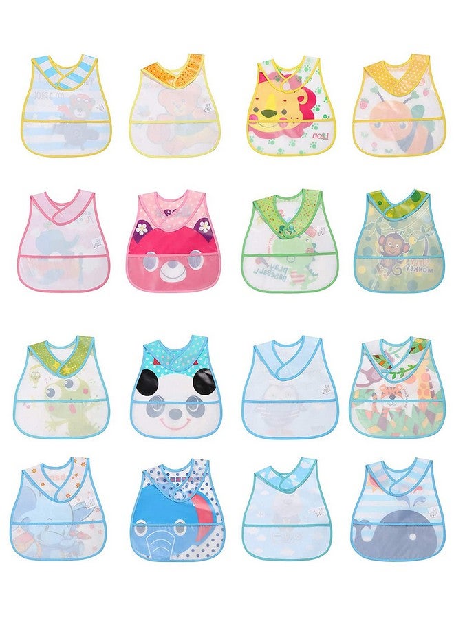 دومينيكو مريلة أطفال ملونة مقاومة للماء وقابلة للغسل ومريلة أطفال لطيفة برسومات كرتونية للجنسين ومريلة أطفال لعابية ومرايل تغذية للأطفال الرضع من سن 9 أشهر إلى 6 سنوات - عبوة من 5 قطع مطبوعة عشوائيًا - Image 3