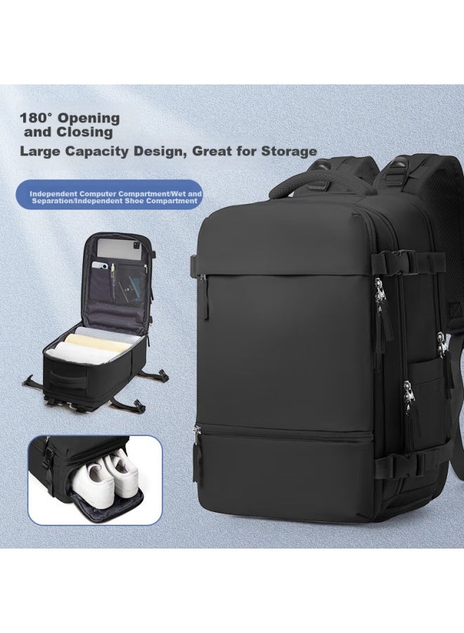 Landcase Travel Backpack New Large Capacity Lightweight Travel Bag For Women Men Business Trip School Bag 4401 Black - Image 1