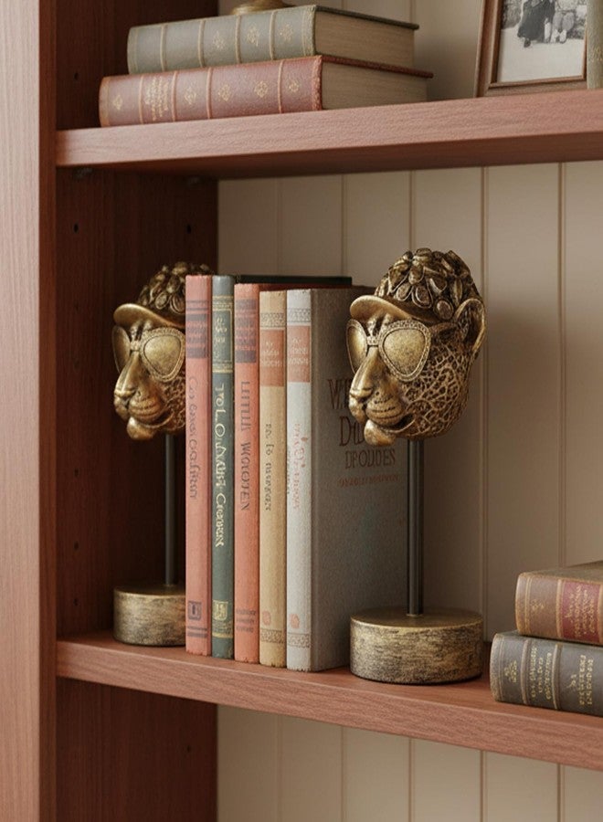 Newinhome فواصل كتب عتيقة على شكل فهد ذهبي، فواصل كتب من الراتنج للرفوف، فواصل كتب متينة للزينة، حامل كتب مبتكر لتزيين المكتب المنزلي، ديكور للرفوف، هدايا لعيد الأم - Image 2