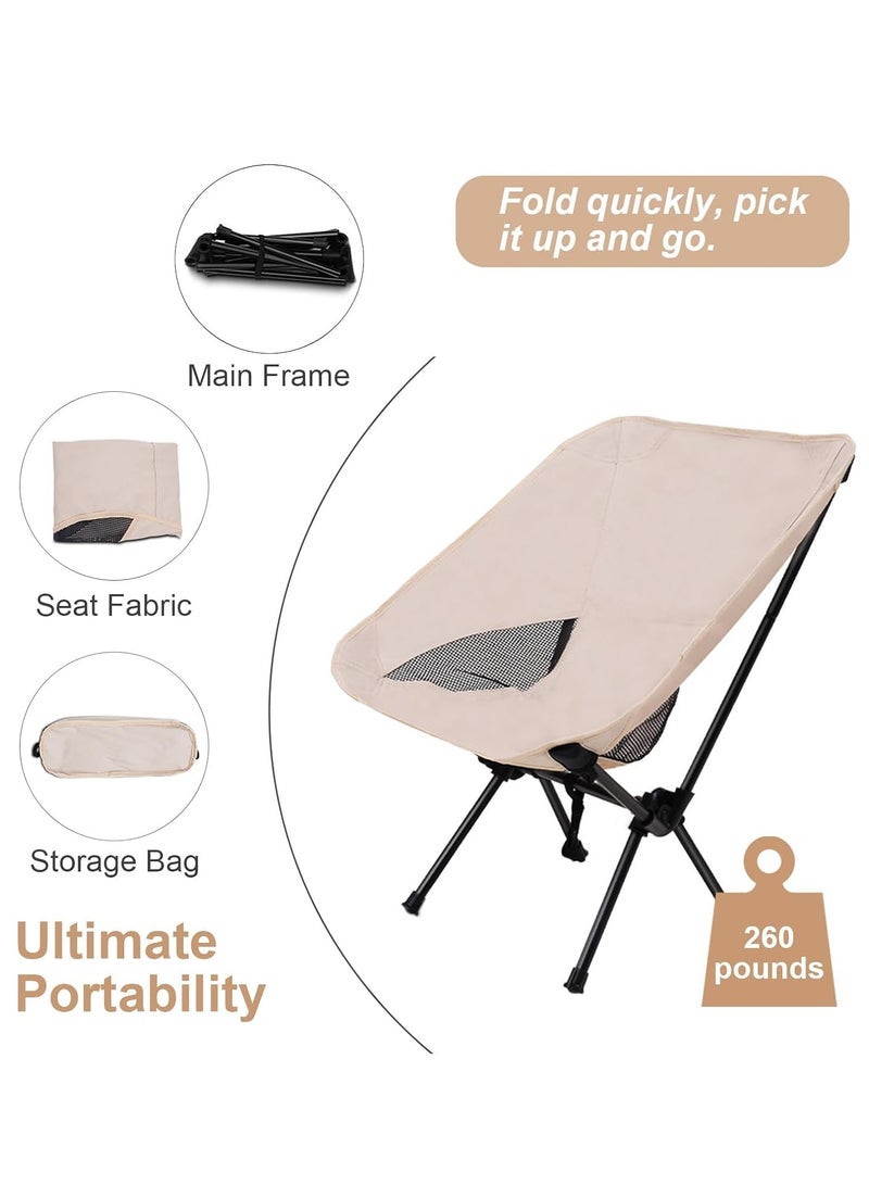 KASTWAVE Portable Camping Chairs 2 Pack, Lightweight Foldable Chair, Backpacking Chairs,The 3rd Gen Folding Chairs, Compact Lightweight for Backpacking Hiking, Heavy Duty, with 2 Side Pockets - Image 3