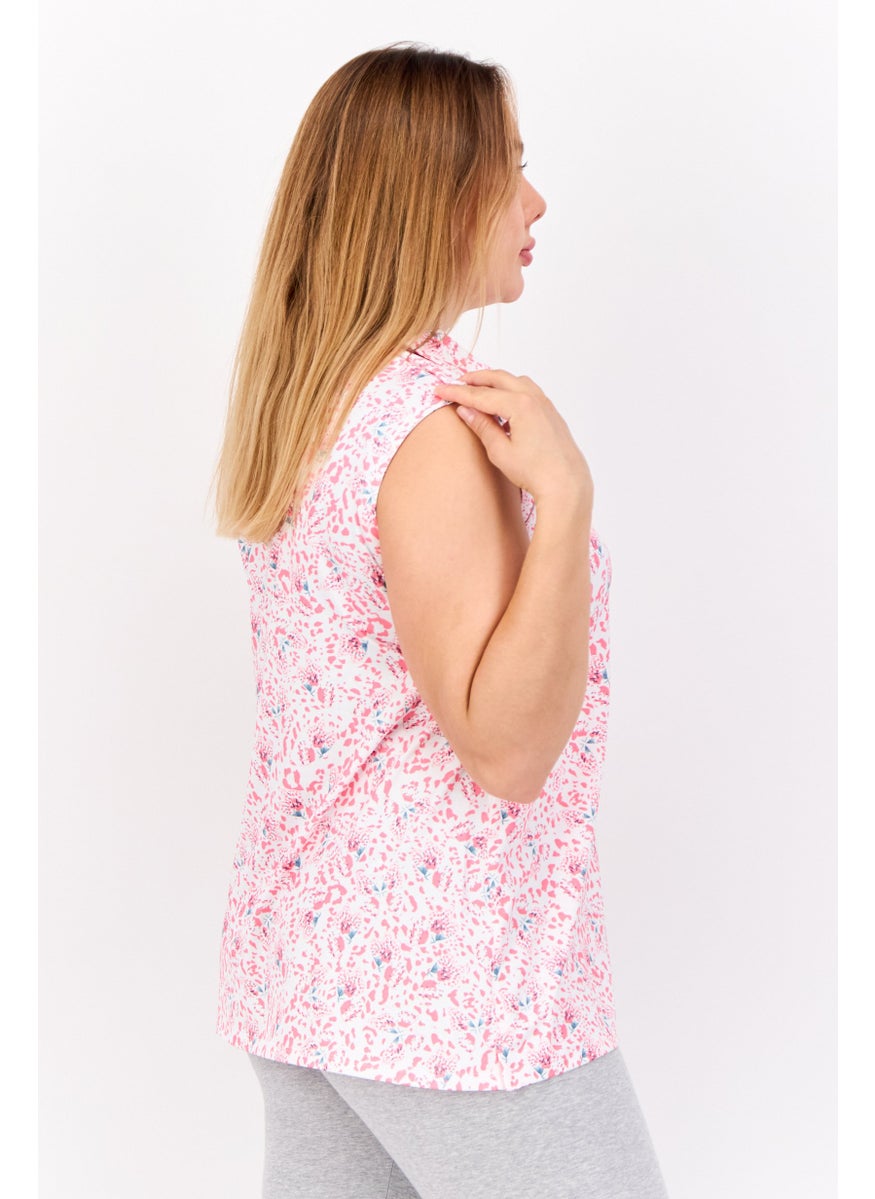 PUMA Women Sportswear Fit Sleeve Outdoor Top, Pink/White  - Image 3