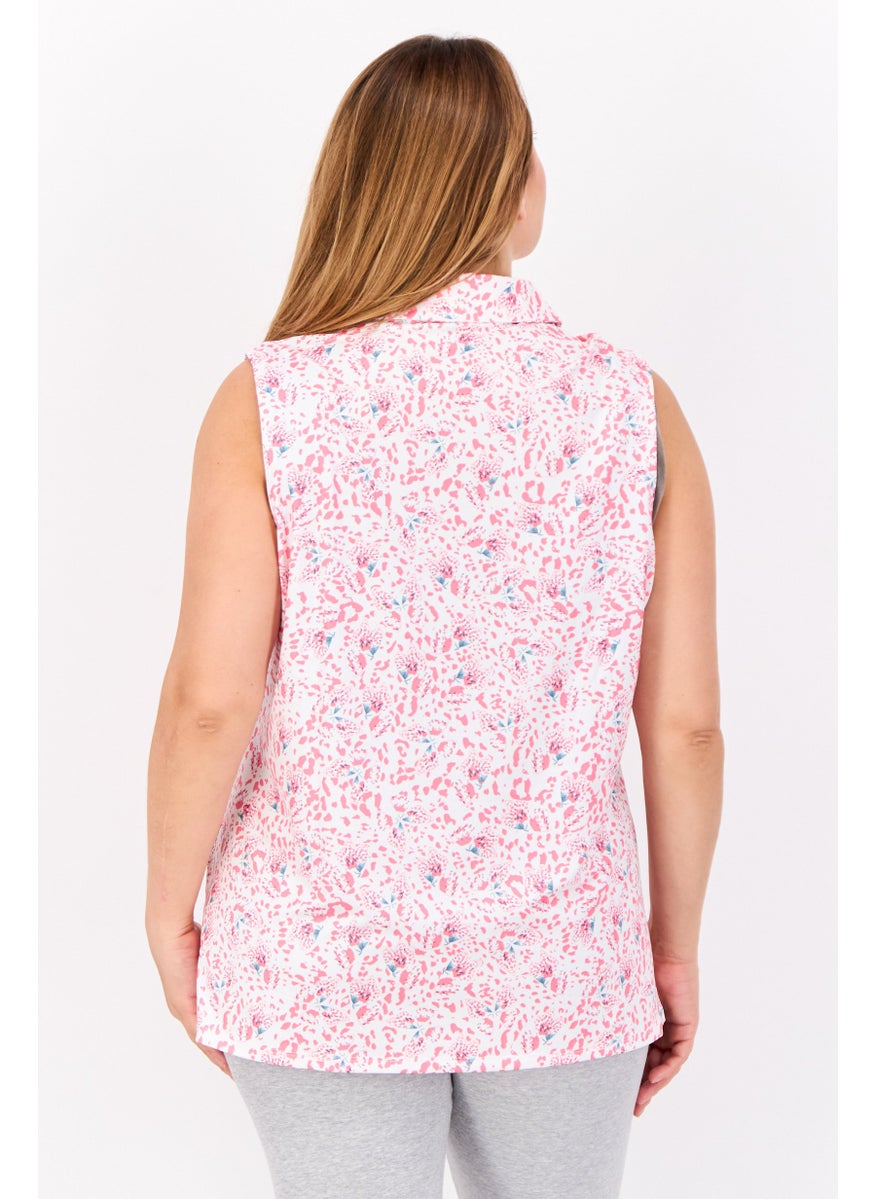 PUMA Women Sportswear Fit Sleeve Outdoor Top, Pink/White  - Image 4
