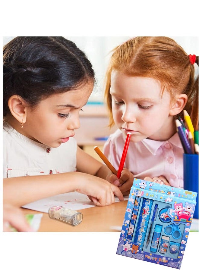 Creative Pencil Set Children's Stationery Set Gift Box Learning Supplies Primary School Prizes Activity Gifts Essentials Supplies Kit Supplies for Girls Boys and Student Good Gift For Children Pink - Image 5