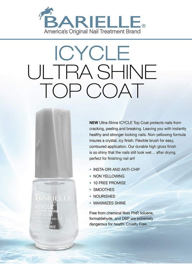 BARIELLE Icycle Ultra Shine Top Coat Quick Dry Top Coat Nail Polish Salon Quality Top Coat  - Image 3