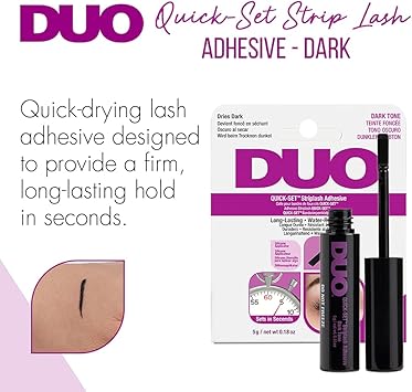 Duo Quick Set Dark Lash Glue Striplash Adhesive Latex Free Rapid Dry Easy Use Dries Black False Eyelash Glue 5 g Pack of 1 - Image 2