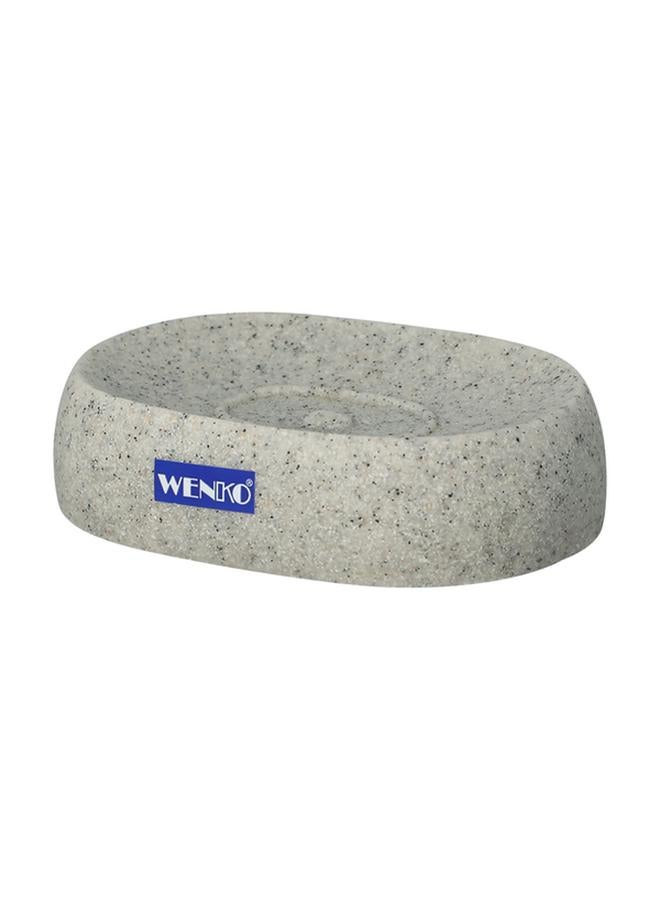 Wenko Puro Polyresin Durable Bathroom Soap Dish Light Grey 22018100 - Image 2