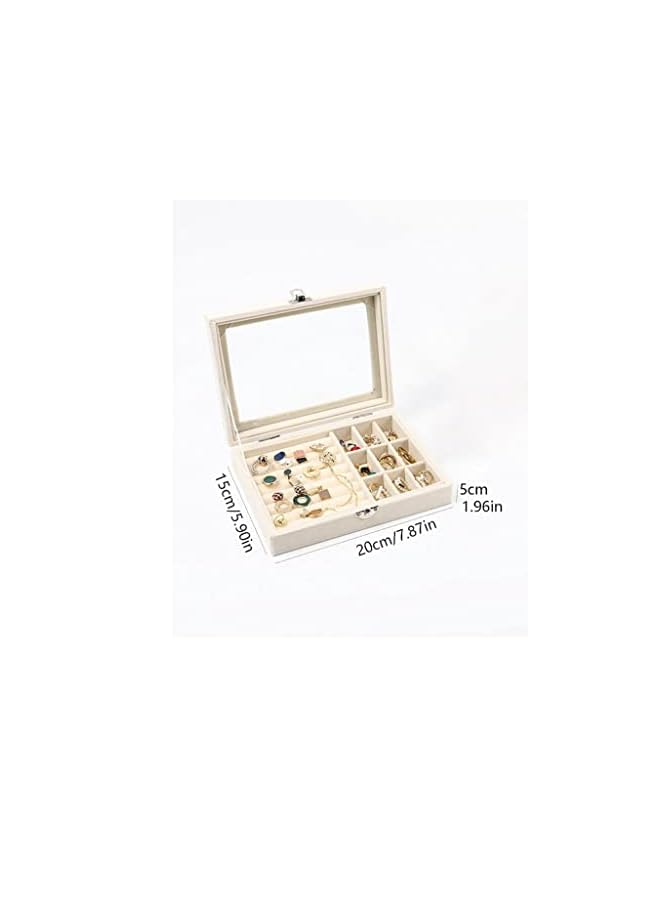 راكسوم صندوق (مع تخزين معجون الأسنان) حقيبة عرض حامل للسفر أقراط محمولة خاتم للسيدات مع إبزيم مناسب لأعياد ميلاد الفتيات (النمط ب) / [نافذة شفافة] / [منظم المجوهرات] /【تخزين المكياج】 - Image 3