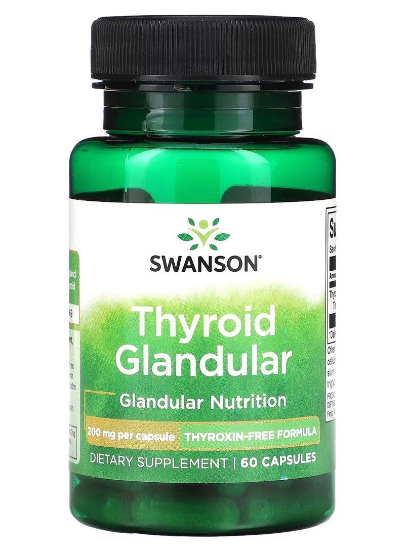 Swanson, Thyroid Glandular, 200 mg, 60 Capsules