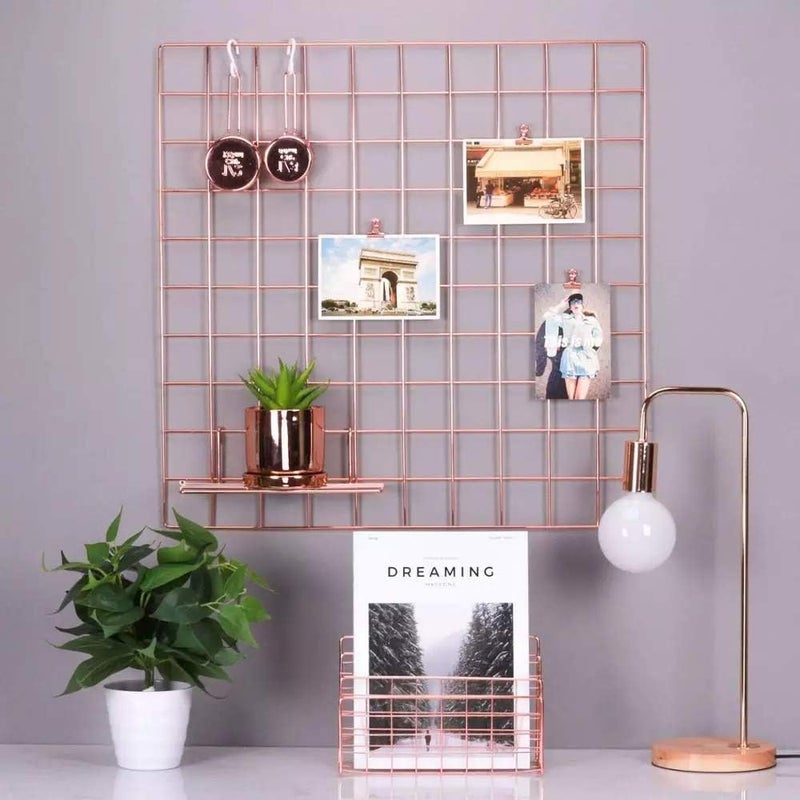 Franklite Iron Square shape hanging Grid frame for home Decoration, wall, photog, collage photo, key, as per your requirement (30x 30 cm) 1pcs Frame (Gold) - Image 3