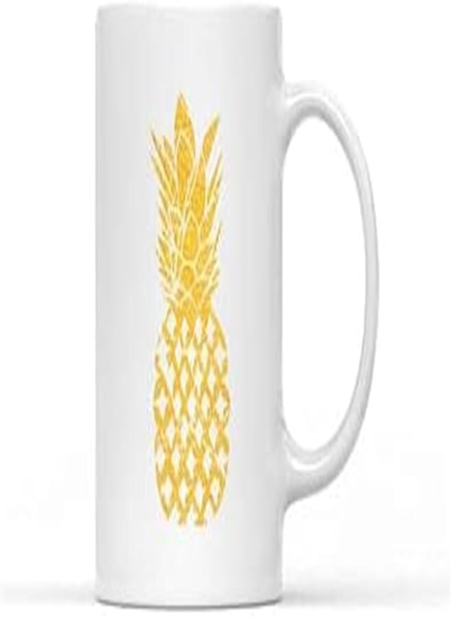 RYN PRINTED DESIGN Pineapple Printed Coffee Mug White/Yellow 250ml