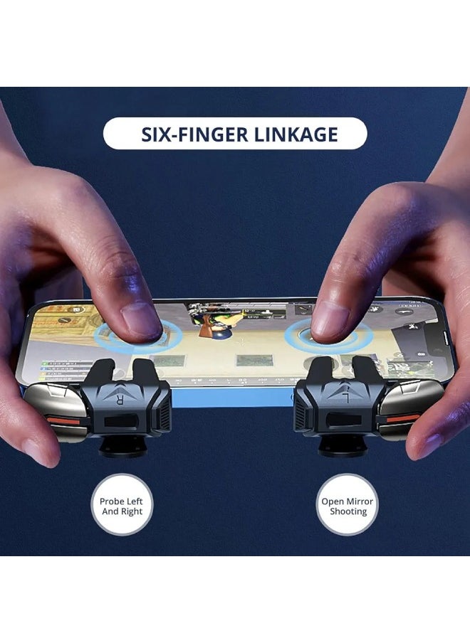 Generic - Mobile Controller with 6 Triggers - Game Controller for easy aiming and High winrate - 6-Finger Mobile Triggers Compatible with iPhone, Android, and iPad - Image 1