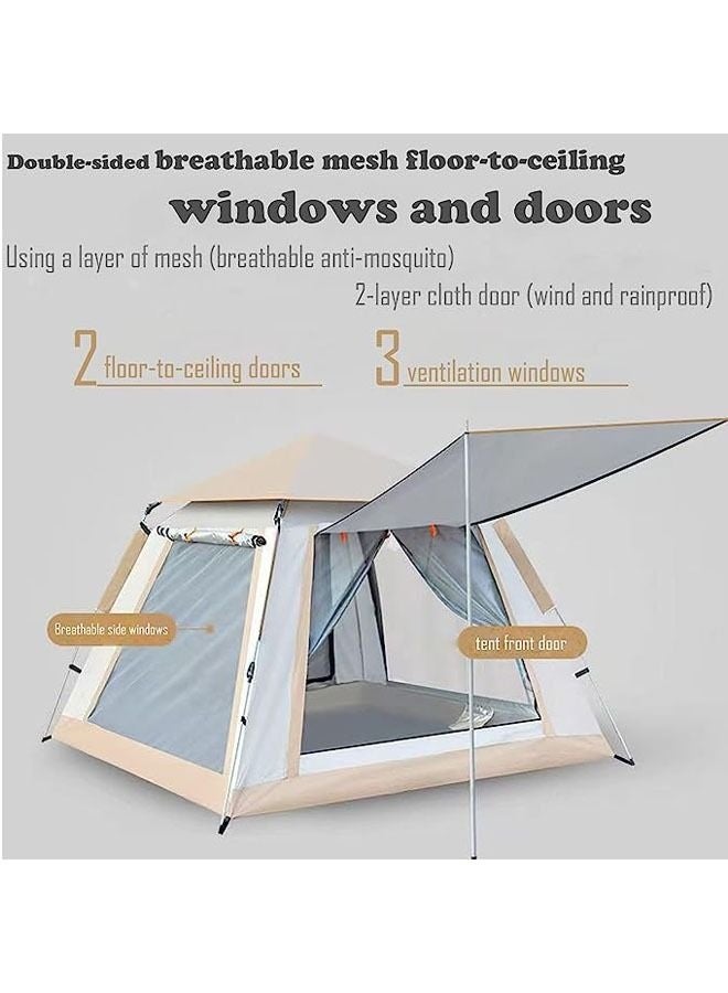 Arabest Pop Up Tent, Family Camping Tent with 2 Big Door/Floor-to-Ceiling mesh Window and 1 Dome mesh Window(Removable Top), Waterproof/Windproof Instant Tent for Hiking & Travel-Carry Bag - Image 4