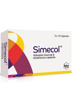 Simecol Activated Charcoal And Simethicone Capsules 20'S 